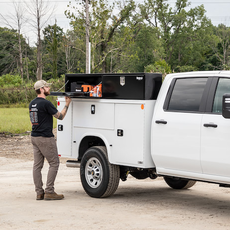 1702980 - 18x16x72 Inch Black Steel Topsider Truck Box