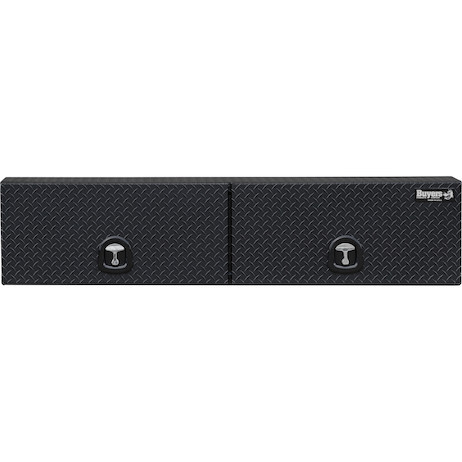 1722363 - 18x16x72 Inch Matte Black Diamond Tread Aluminum Topsider Truck Box with Flip-Up Doors