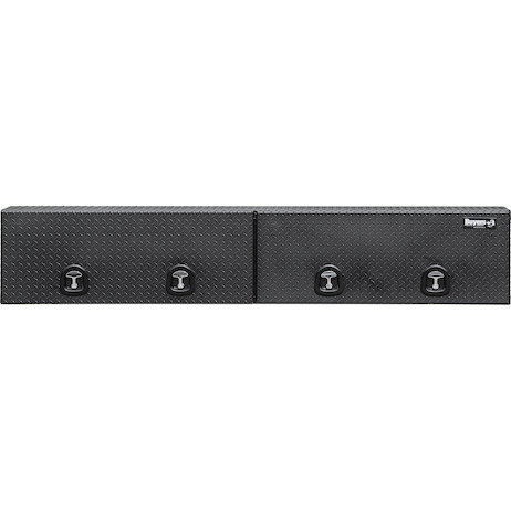 1722363 - 18x16x72 Inch Matte Black Diamond Tread Aluminum Topsider Truck Box with Flip-Up Doors