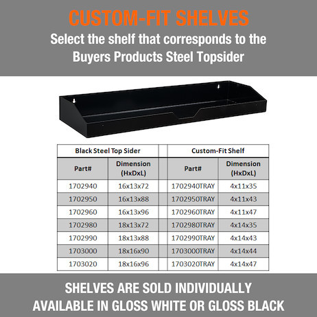 1703000 - 18x16x90 Inch Black Steel Topsider Truck Box