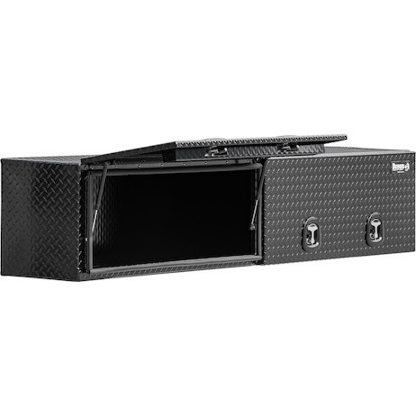 1721770 - 18x16x96 in Black Diamond Tread Aluminum Topsider Truck Box with Flip-Up Doors