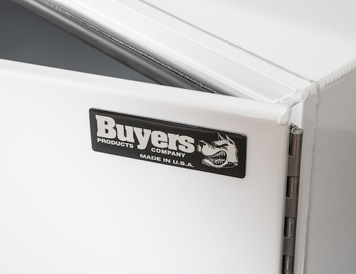 1706895 - 18x18x18 Inch Pro Series White Smooth Aluminum Underbody Truck Box - Single Barn Door, Compression Latch
