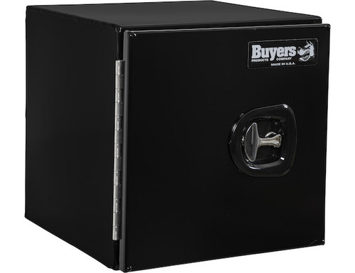 1705803 - 18x18x30 Inch Black Smooth Aluminum Underbody Truck Tool Box - Double Barn Door, 3-Point Compression Latch