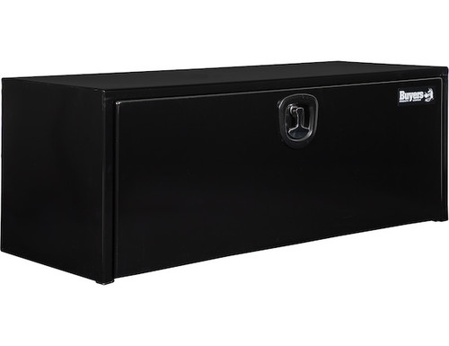 1702311 - 18x18x48 Inch Black Steel Underbody Truck Box with Built-In Shelf - 3-point Latch