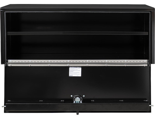 1702311 - 18x18x48 Inch Black Steel Underbody Truck Box with Built-In Shelf - 3-point Latch