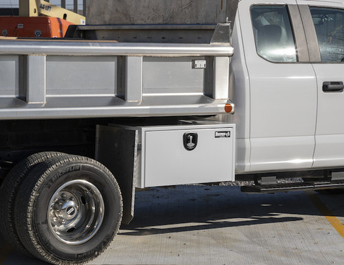 1732410 - 18x18x48 Inch White Steel Underbody Truck Box With 3-Point Latch