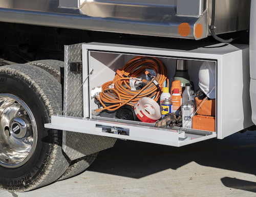 1732415 - 18x18x60 Inch White Steel Underbody Truck Box With 3-Point Latch