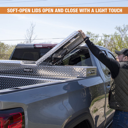 1710420 - 18x27x71 Inch Diamond Tread Aluminum Gull Wing Truck Box