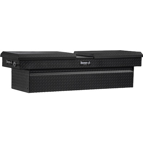 1722423 - 23x27x71 Inch Textured Matte Black Diamond Tread Aluminum Gull Wing Truck Box