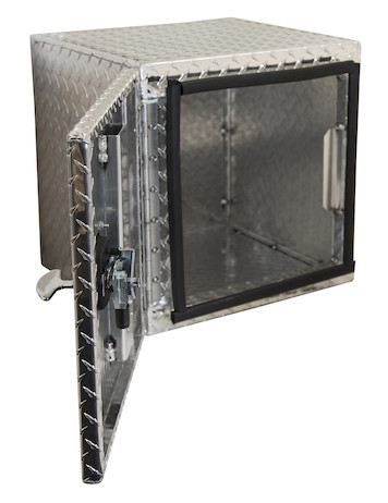 1702225 - 24x24x24 Inch Diamond Tread Aluminum Underbody Truck Box - Single Barn Door, Compression Latch