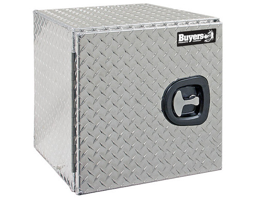 1702225 - 24x24x24 Inch Diamond Tread Aluminum Underbody Truck Box - Single Barn Door, Compression Latch
