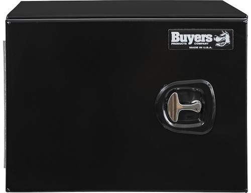 1705833 - 24x24x30 Inch Black Smooth Aluminum Underbody Truck Tool Box - Double Barn Door, 3-Point Compression Latch