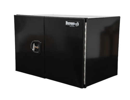 1705933 - 24x24x30 Inch Pro Series Black Smooth Aluminum Underbody Truck Box with Barn Door - Double Barn Door, 3-point Compression Latch