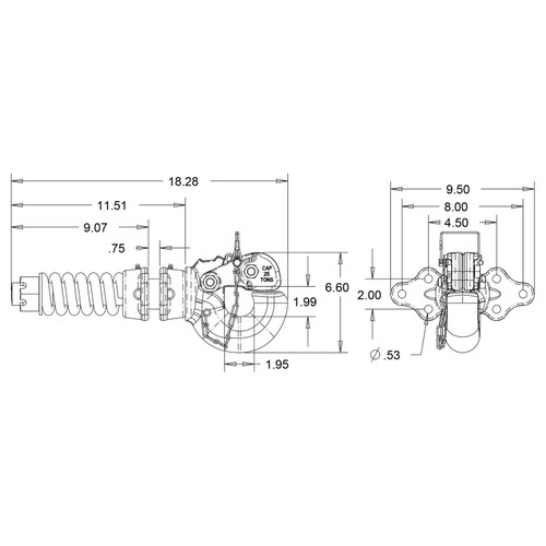 BP200 - 25 Ton Swivel Type Pintle Hitch