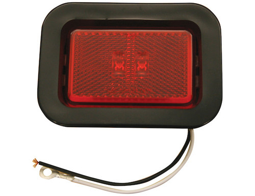 5623112 - 3.125 Inch Red Rectangular Marker/Clearance Light With Reflex Kit With 2 LED