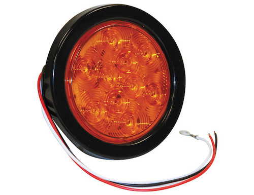 5624210 - 4 Inch Amber Round Turn Signal Light Kit with 10 LEDs (PL-3 Connection, Includes Grommet and Plug)