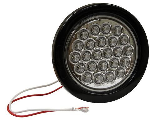 5624324 - 4 Inch Clear Round Backup Light Kit With 24 LEDs (PL-2 Connection, Includes Grommet and Plug)