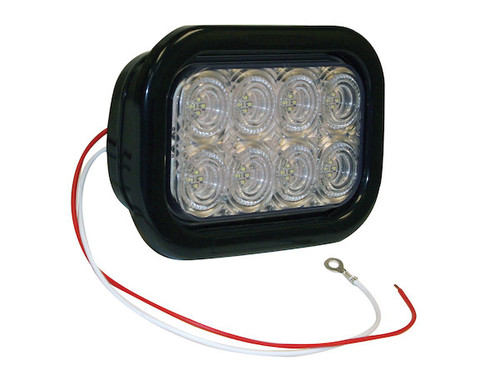 5625332 - 5.3 Inch Clear Rectangular Backup Light Kit with 32 LEDs (PL-2 Connection, Includes Grommet and Plug)