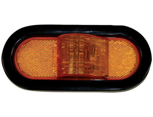 5626209 - 6 Inch Amber Oval Mid-Turn Signal-Side Marker Light Kit with 9 LEDs (PL-3 Connection, Includes Grommet and Plug)