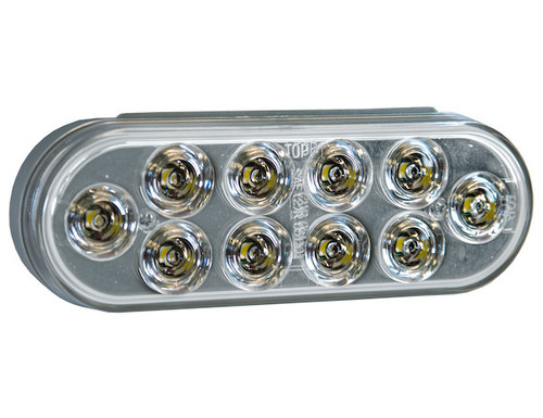 5626310 - 6 Inch Clear Oval Backup Light Kit with 10 LEDs (PL-2 Connection, Includes Grommet and Plug)