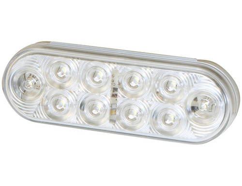 5626352 - 6 Inch Clear Oval Interior Dome Light With 10 LED and White Housing