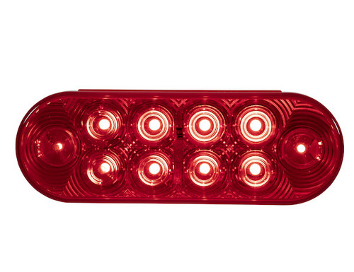 5626551 - 6 Inch Red Oval Stop/Turn/Tail Light With 10 LEDs (AMP-Style Connection) - Bulk