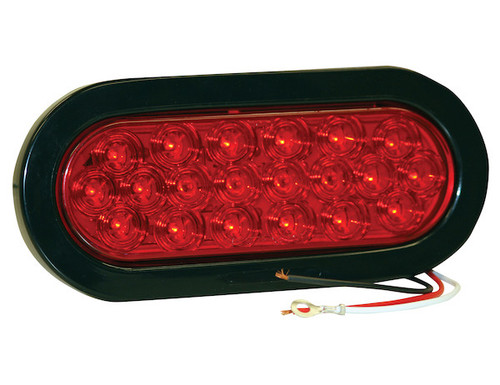 5626520 - 6 Inch Red Oval Stop/Turn/Tail Light with 20 LEDs Kit (PL-3 Connection, Includes Grommet and Plug)
