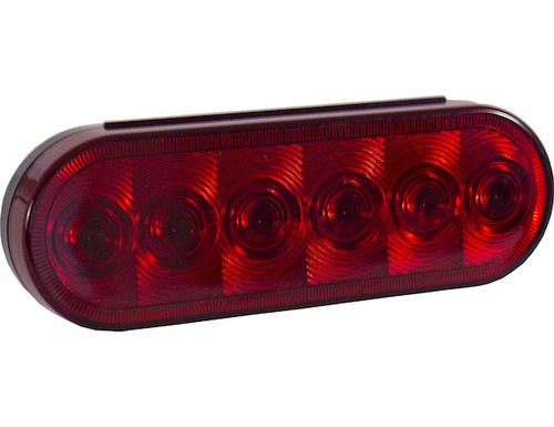 5626156 - 6 Inch Red Oval Stop/Turn/Tail Light With 6 LEDs - Light Only