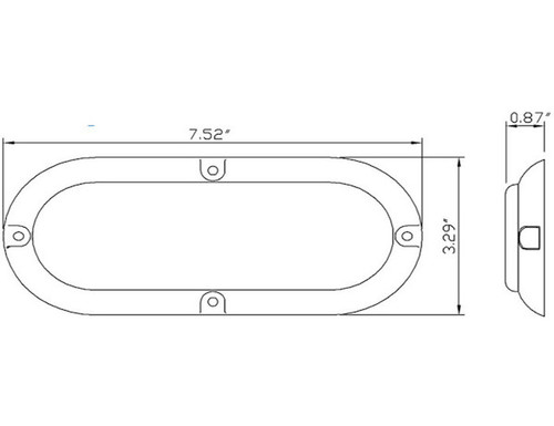 5626552 - 6 Inch Red Oval Stop/Turn/Tail Light Kit with 10 LEDs, Surface Mount