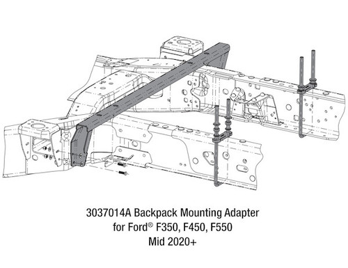 3037014B - Backpack Mounting Adapter - Ford F350, F450, F550 (2020+)