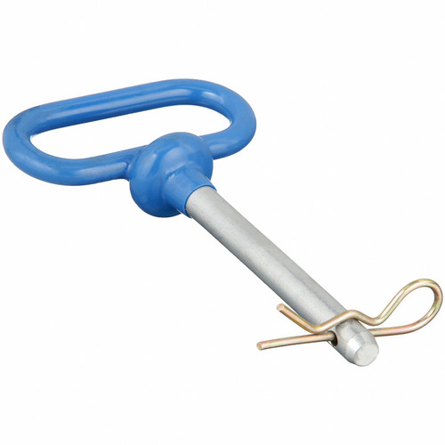 66101 - Blue Poly-Coated Handle on Steel Hitch Pin - 1/2 x 4 Inch Usable Length