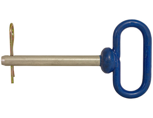 66122 - Blue Poly-Coated Handle on Steel Hitch Pin - 7/8 x 4-1/2 Inch Usable Length
