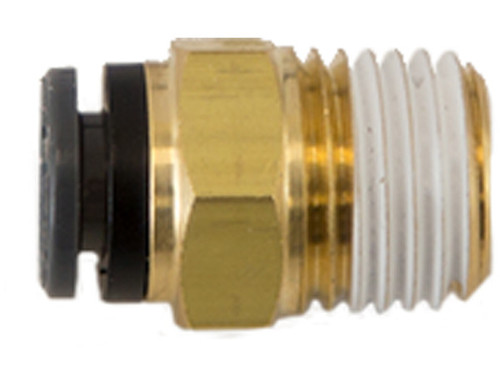 NC00M25P25 - Brass/Poly DOT Push-In Male Connector 1/4 Inch Tube O.D. x 1/4 Inch Pipe Thread