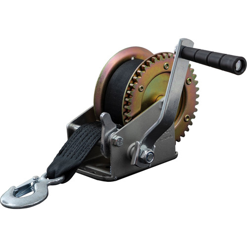 HW800S - Hand Winch with 1-1/2" x 26' Nylon Strap - 800lb Capacity