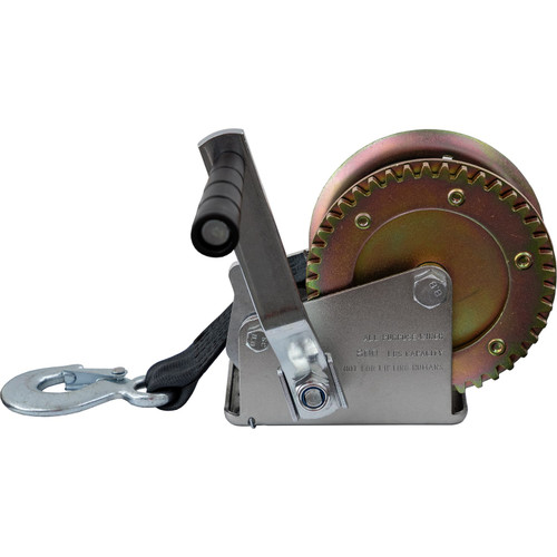 HW800S - Hand Winch with 1-1/2" x 26' Nylon Strap - 800lb Capacity