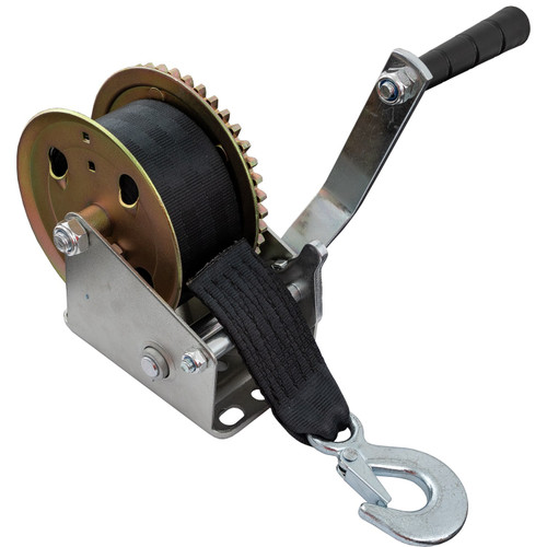 HW800S - Hand Winch with 1-1/2" x 26' Nylon Strap - 800lb Capacity