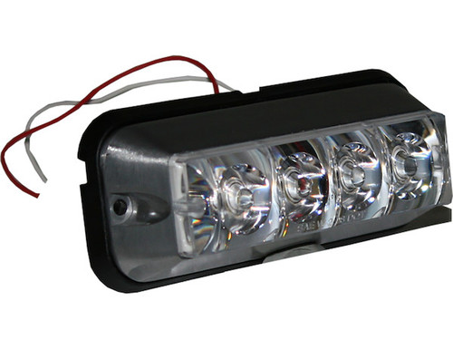 8891105 - Raised 5 Inch Amber/Clear LED Strobe Light with 19 Flash Patterns