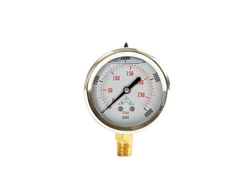 HPGS4 - Silicone Filled Pressure Gauge - Stem Mount 0-4,000 PSI