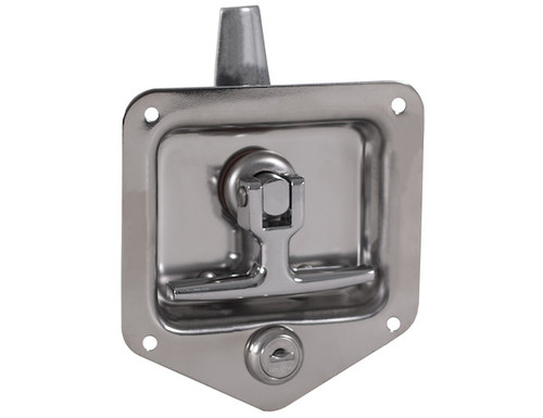L8835 - Stainless Triple Point T-Handle Latch with Mounting Holes and Rods