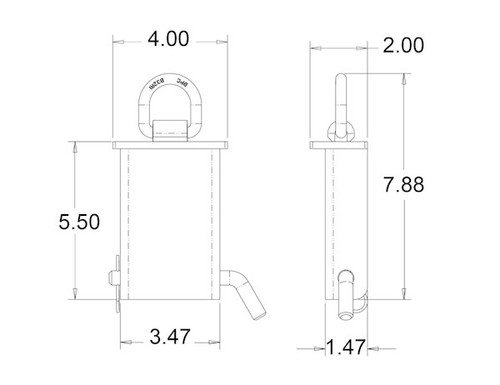 B32SPZ - Stake Pocket 3/8 Inch Forged D-Ring (Zinc Plated)