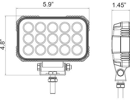 1492190 - Ultra Bright 6 Inch Wide Rectangular Clear LED Spot Light