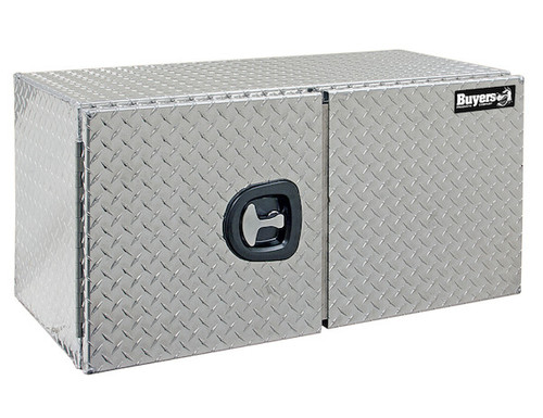 1705205 - 18x18x36 Inch Diamond Tread Aluminum Underbody Truck Box - Double Barn Door, 3-Point Compression Latch