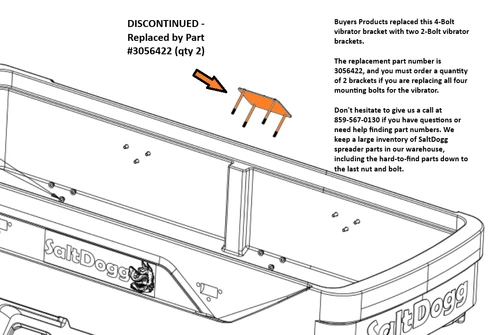 3034598 - Vibrator Bracket for SaltDogg PRO Series Spreaders (4-Bolt)