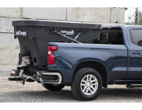 SHPE1500X - SaltDogg® 1.5 Cubic Yard Electric Black Poly Hopper Spreader - Extended Chute