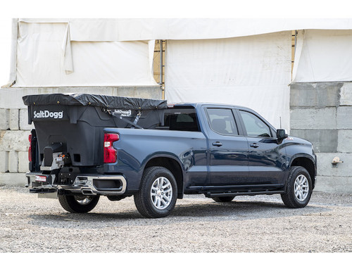 SHPE1500X - SaltDogg® 1.5 Cubic Yard Electric Black Poly Hopper Spreader - Extended Chute