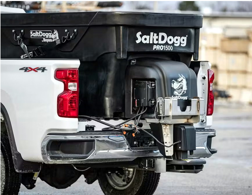 SaltDogg PRO-M chain and auger spreaders simplify installation with compact in-cab controller