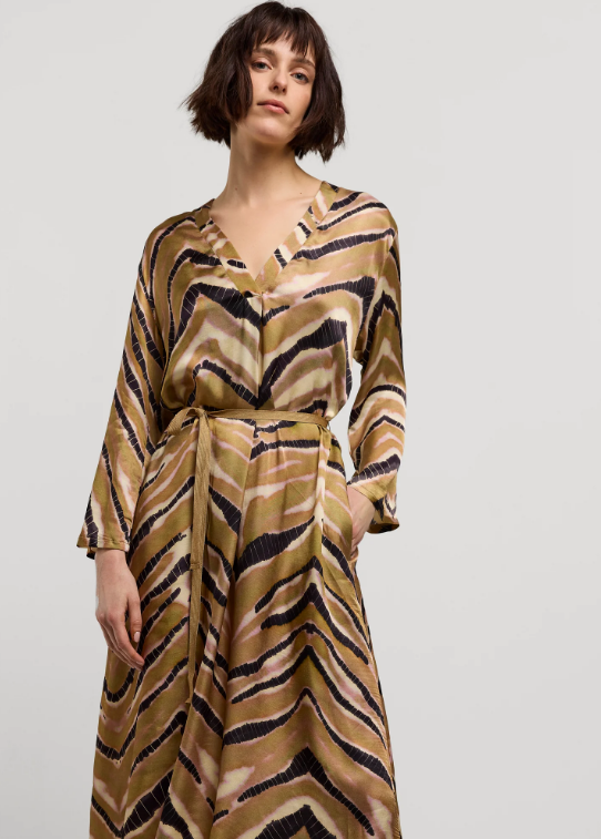 MIDI DRESS WITH ZIGZAG PATTERN
