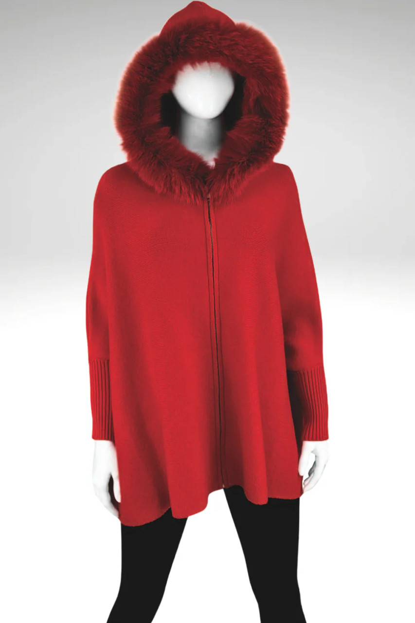 ZIP UP HOODIE - FOX TRIM - ASSORTED COLORS - X&O Boutique