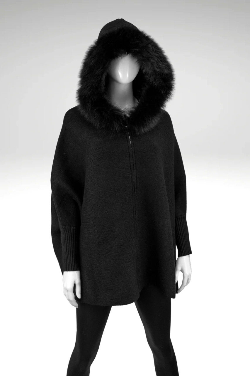 ZIP UP HOODIE - FOX TRIM - ASSORTED COLORS - X&O Boutique