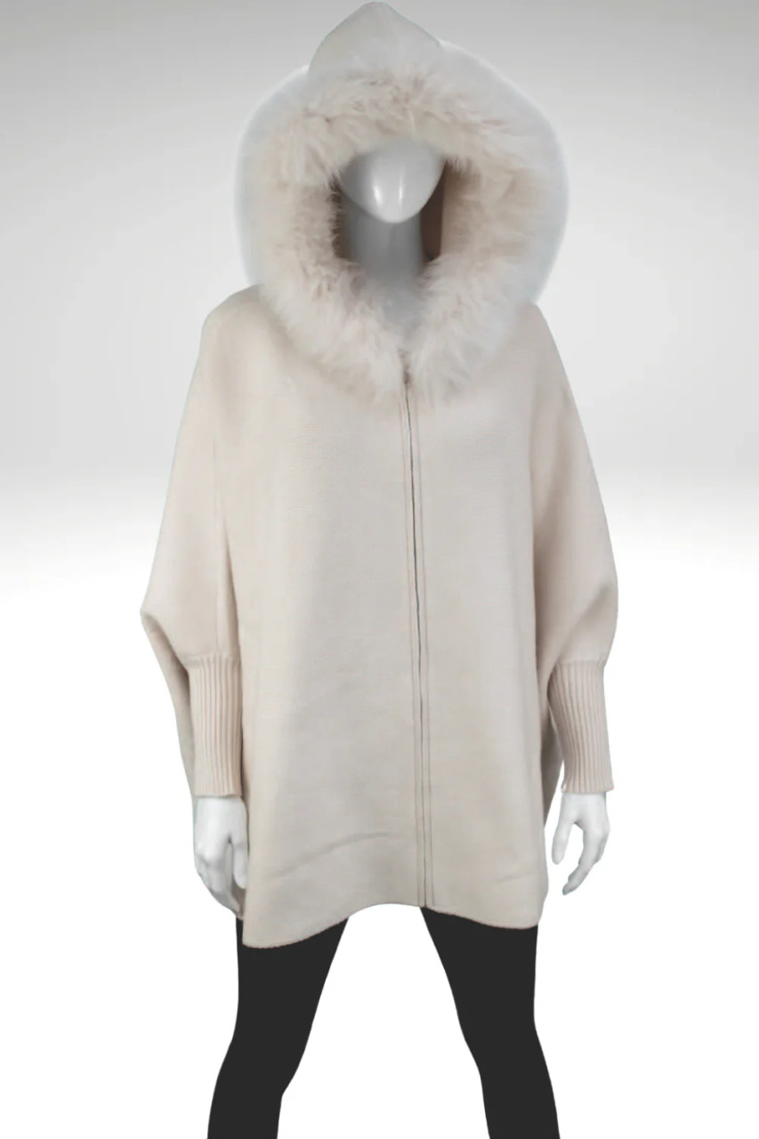 ZIP UP HOODIE - FOX TRIM - ASSORTED COLORS - X&O Boutique